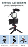 Vlogging Video Making Kit With Light, Table Tripod Stand, Microphone, Phone Holder, Bluetooth Remotesmart Phone Vloging Kot