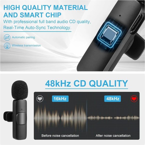 K9 Dual Wireless Lavalier Microphone | Plug & Play Mic for USB Type-C & iPhone | Clip-On Mic for YouTube, Vlogging & Interviews