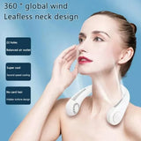 X5 Leafless Hanging Neck Fan – Portable USB Rechargeable Neck Fan with Adjustable Band (3 Speeds)