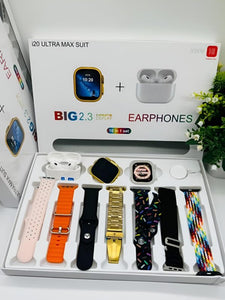 I20 Ultra Max Suit Smart Watch with AirPods 2 – 2.3” Display, 7 Straps, Fitness & Call Features